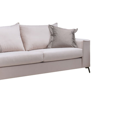 3 seater Verona sofa cream - mocha cushions 225x93x100cm