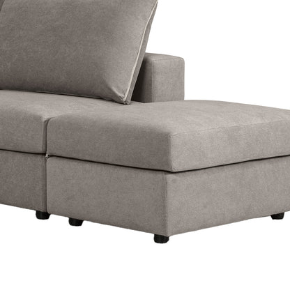 Reversible polymorphic sofa London grey fabric-light grey cushions 296x246x95cm