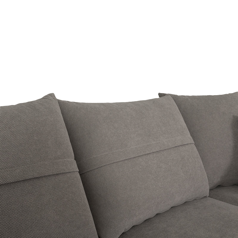 Right corner sofa Montana pakoworld grey fabric-light grey cushions 275x215x93cm