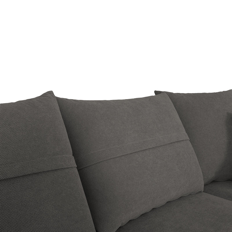 Right corner sofa Montana pakoworld grey fabric-light grey cushions 275x215x93cm