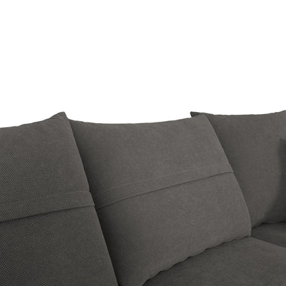 Left corner sofa Montana pakoworld grey fabric-light grey cushions 275x215x93cm