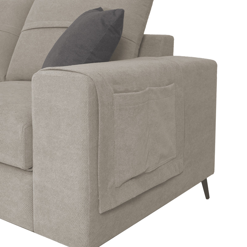 Right corner sofa Montana pakoworld light grey fabric-grey cushions 275x215x93cm