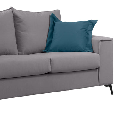 Verona pakoworld 2-seater sofa light grey fabric with blue cushions 173x93x100cm