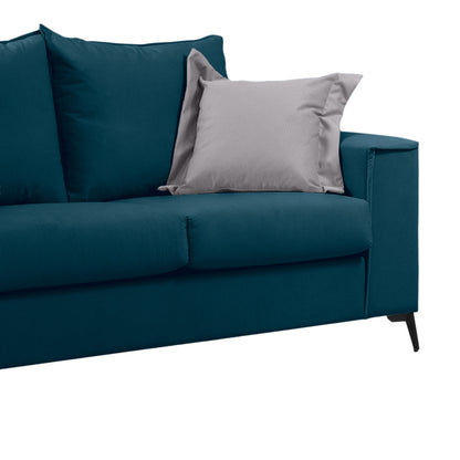Verona pakoworld 2-seater sofa blue fabric with light grey cushions 173x93x100cm