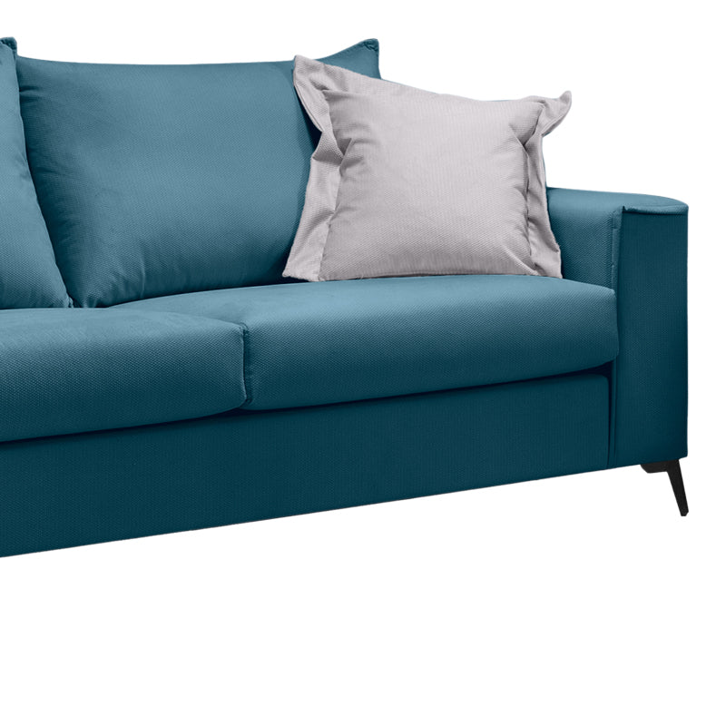 Verona pakoworld 3-seater sofa blue fabric with light grey cushions 225x93x100cm