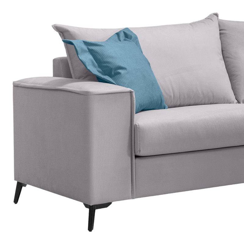 Verona pakoworld 2 pieces sofa set light grey fabric with blue-colored cushions