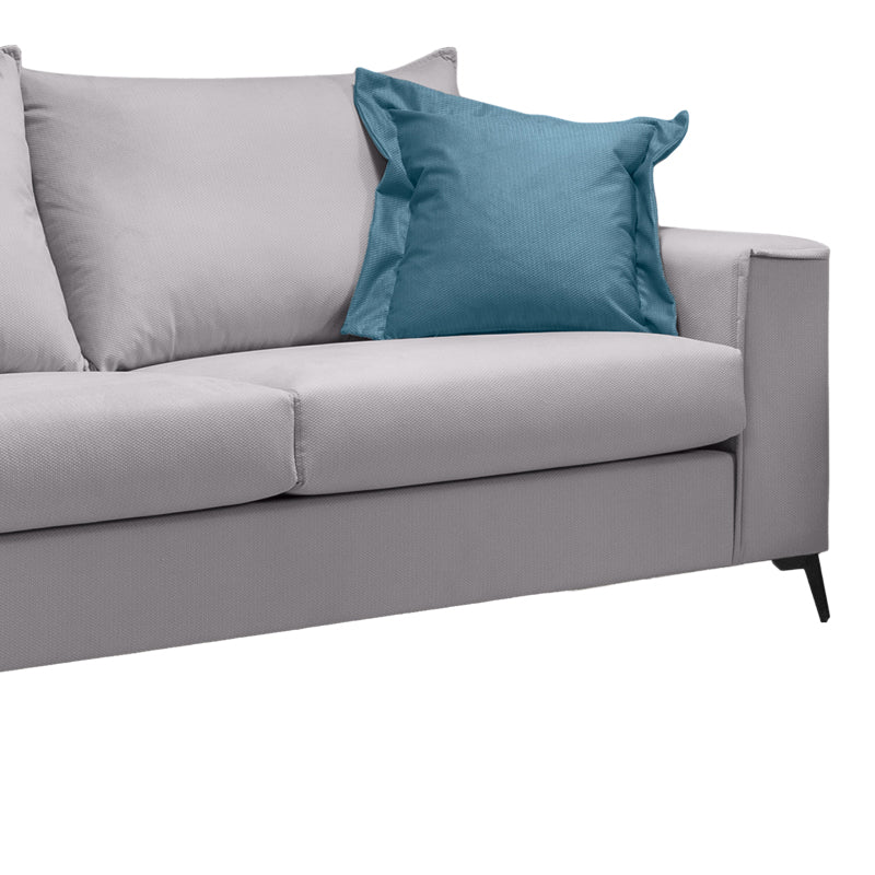 Verona pakoworld 2 pieces sofa set light grey fabric with blue-colored cushions