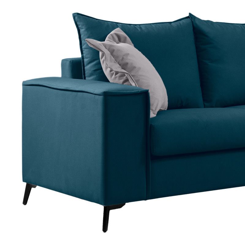 Verona pakoworld 2 pieces sofa set blue fabric with light grey-colored cushions