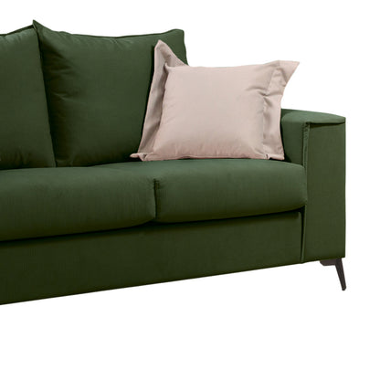 Verona pakoworld 2 pieces sofa set dark green fabric with cream colored cushions