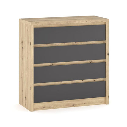 Chest of 4 drawers Lavinia pakoworld anthracite-sonoma 89x39.5x92cm