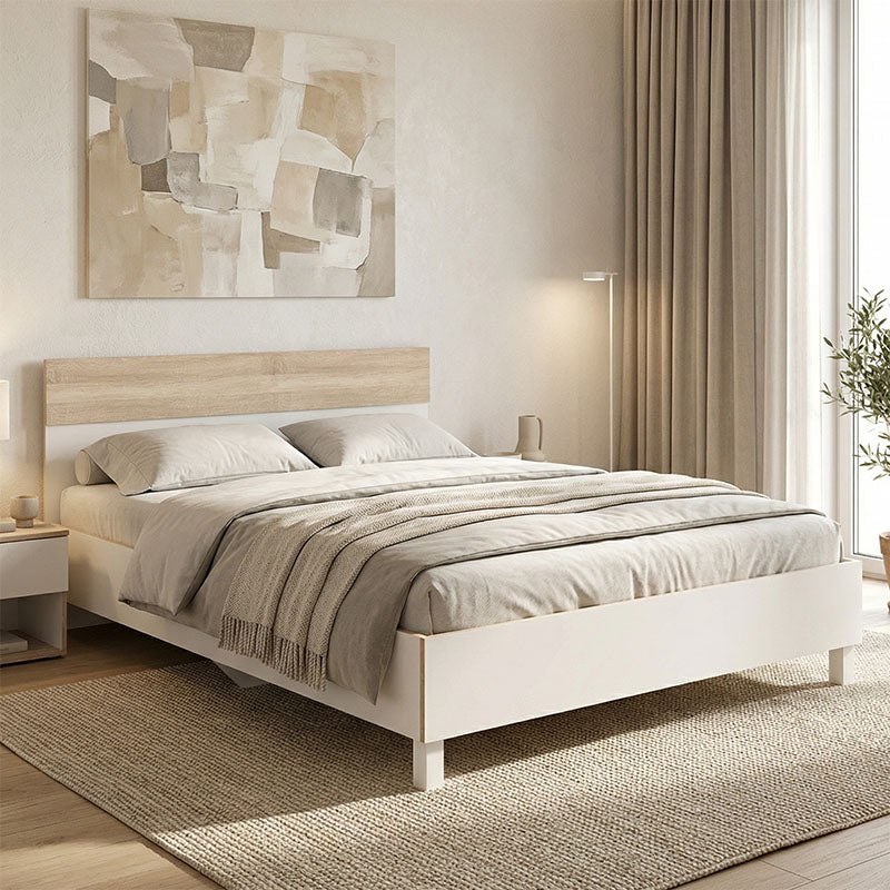 Double Bed Awell color sonoma-white 160x200cm