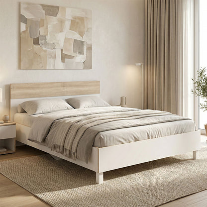 Double Bed Awell color sonoma-white 160x200cm