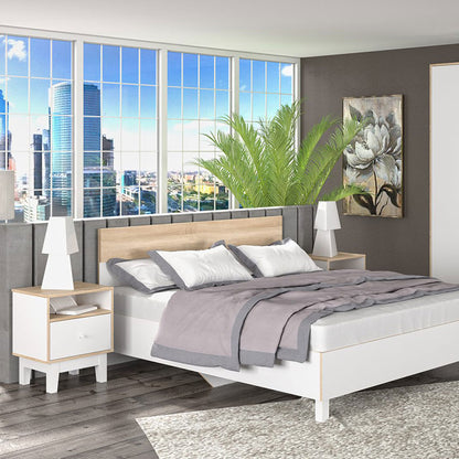 Nightstand Awell pakoworld color sonoma-white 45x44x58cm