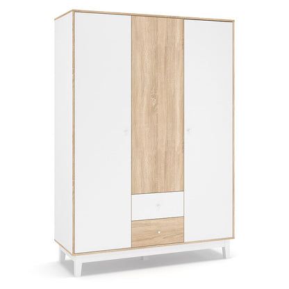Wardrobe Awell 3 doors color sonoma-white 153.5x54.5x216cm
