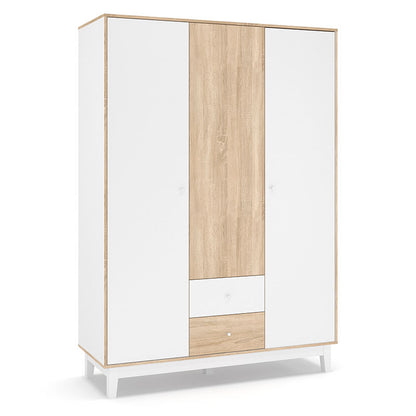 Wardrobe Awell pakoworld 3 doors color sonoma-white 153.5x54.5x216cm