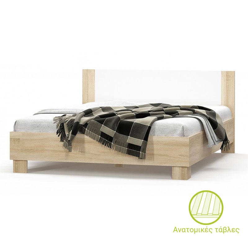 Double Bed Geneva color natural-white 160x200cm