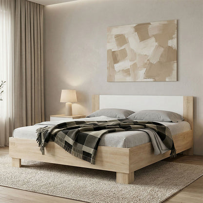 Double Bed Geneva color natural-white 160x200cm