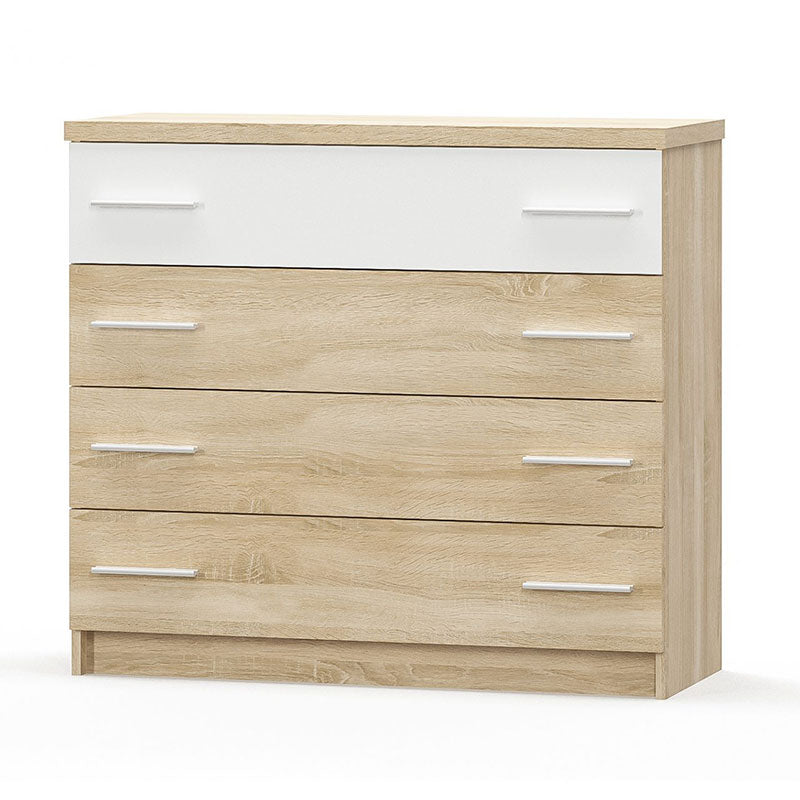 Chest of 4 drawers Geneva  color natural-white 103x40x92cm