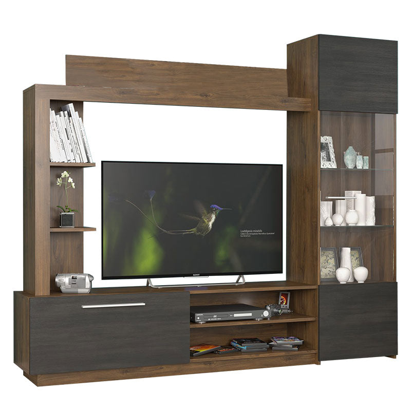 Living room complex June walnut-wenge color 204x35x177cm