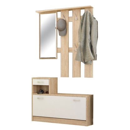 Entrance furniture Jamie color natural-white 100x27.5x187cm