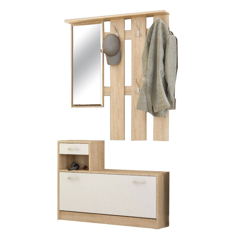 Entrance furniture Jamie pakoworld color natural-white 100x27.5x187cm