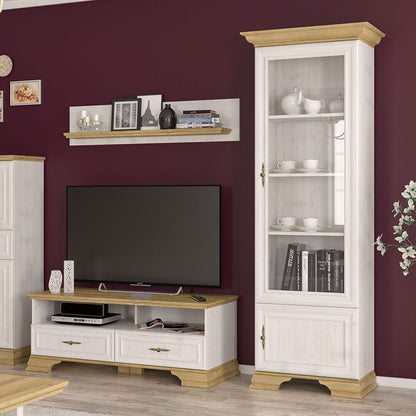 Showcase Jaden golden oak-white antique 70.5x43x197.5cm