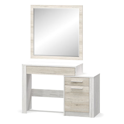 Dressing table with mirror Neruda pakoworld white antique-oak 114.5x39.5x76cm