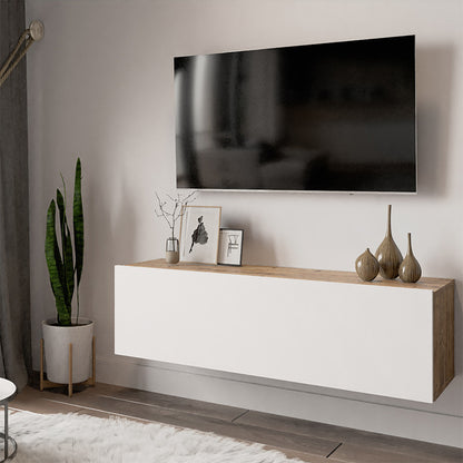 Serit wall TV unit in color white-oak 100x31,5x29,5cm