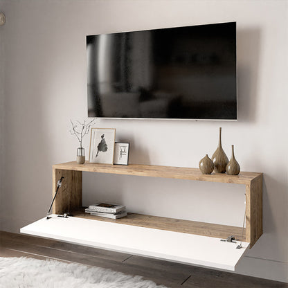 Serit wall TV unit in color white-oak 100x31,5x29,5cm
