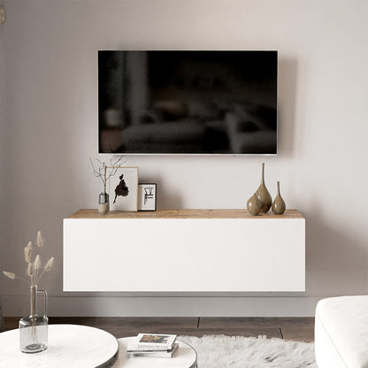 Serit wall TV unit in color white-oak 100x31,5x29,5cm