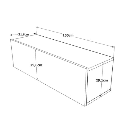 Serit wall TV unit in color white-oak 100x31,5x29,5cm
