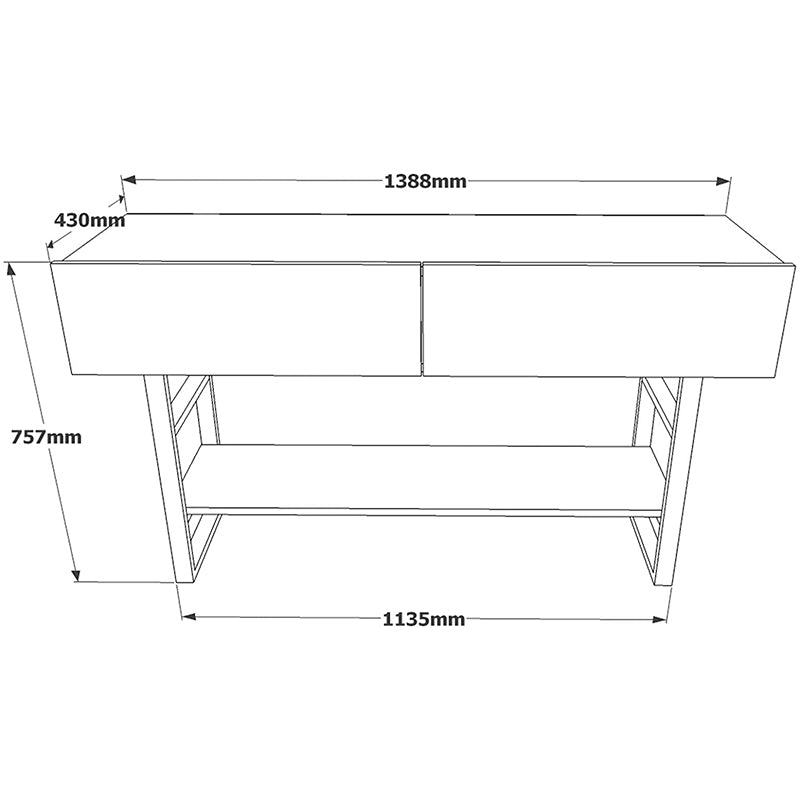 Console Vien pakoworld in color oak-black 139x43x75,5cm