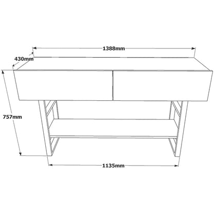 Console Vien pakoworld in color oak-black 139x43x75,5cm