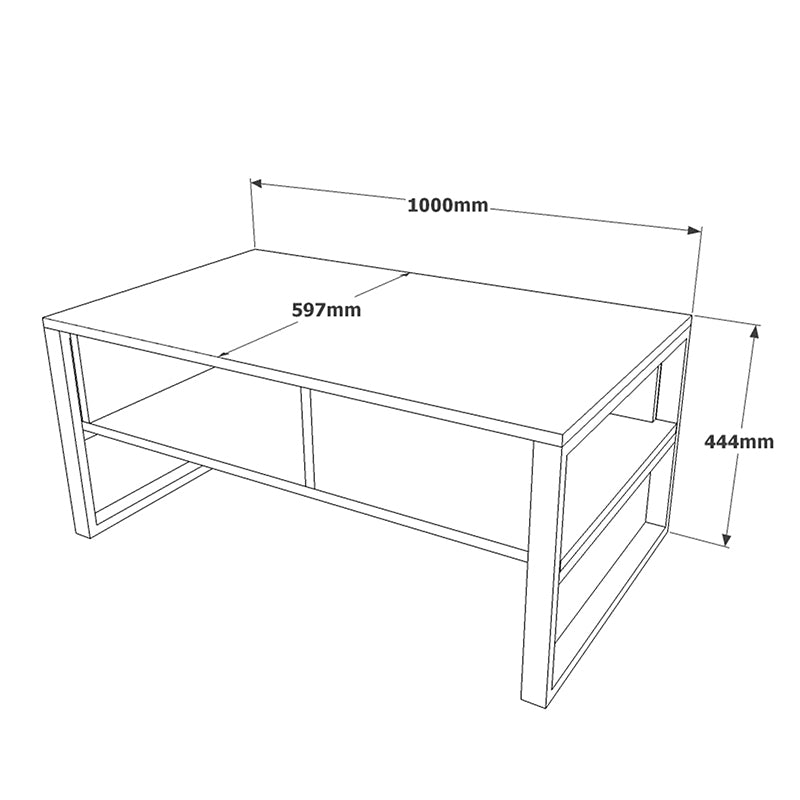 Coffee table Honora pakoworld color black-oak 100x60x44,5cm