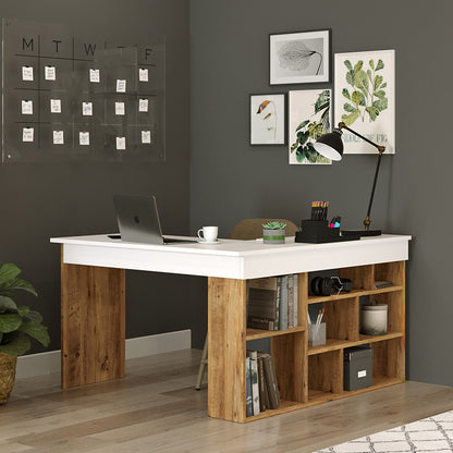 Rosaline pakoworld corner desk color white-oak 120x129x72cm