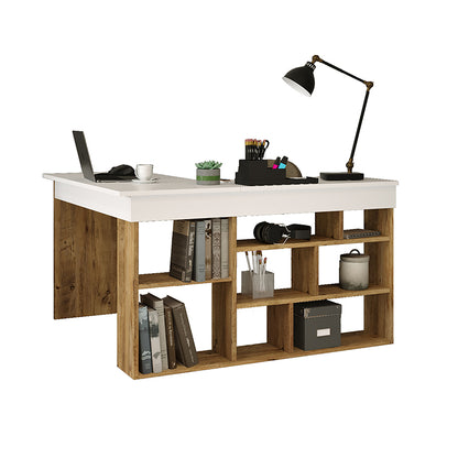 Rosaline pakoworld corner desk color white-oak 120x129x72cm