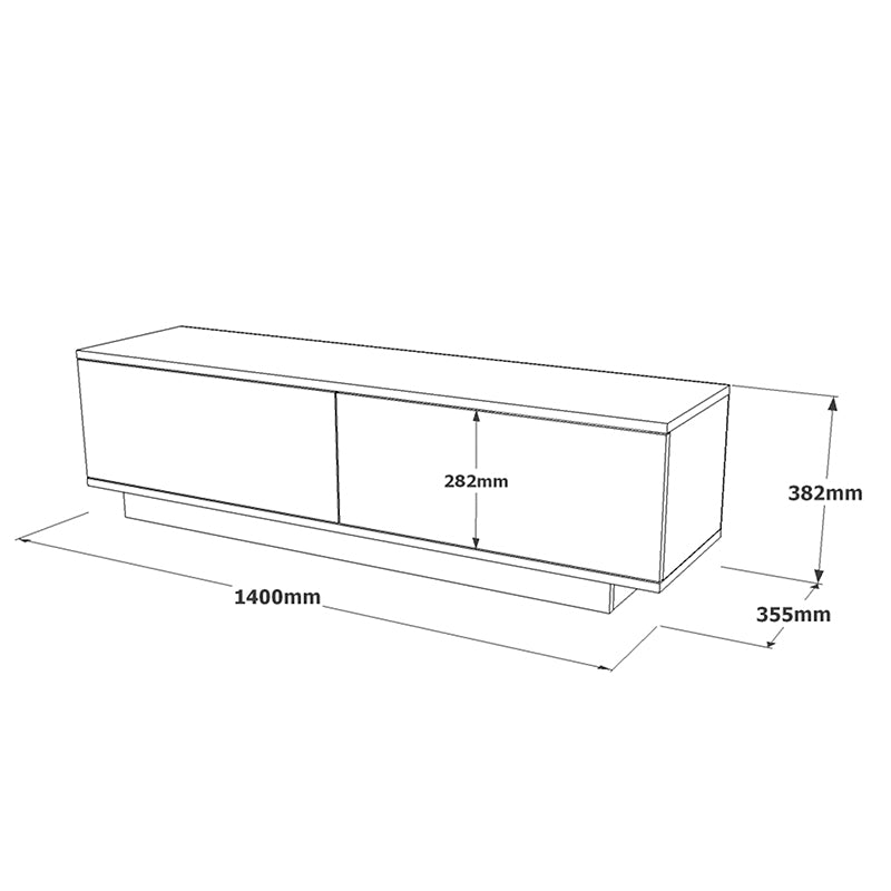 Zoeva pakoworld TV cabinet color gray cemento 140x35,5x38cm