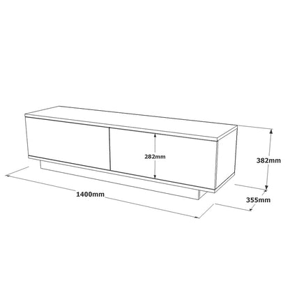 Zoeva pakoworld TV cabinet color gray cemento 140x35,5x38cm