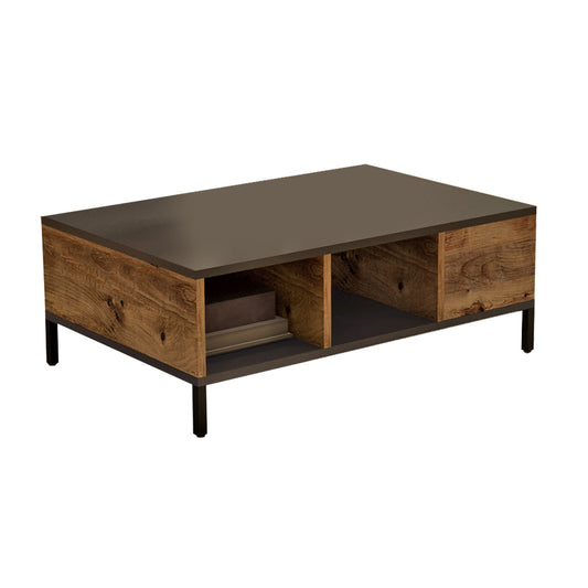 Coffee table Kermit pakoworld anthracite-walnut color 90x60x33cm