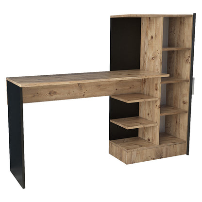 Kary pakoworld desk with shelf color black-oak 152,5x40x120cm