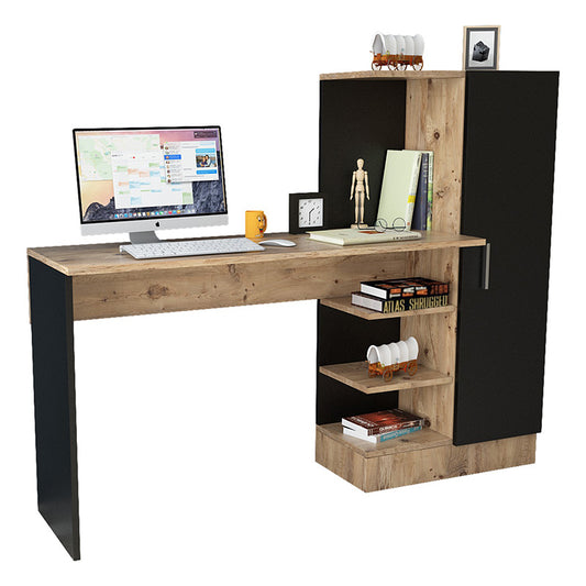 Kary pakoworld desk with shelf color black-oak 152,5x40x120cm