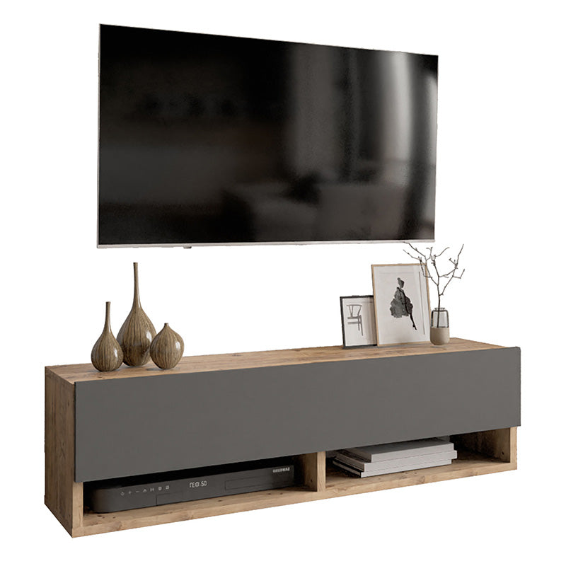 Roscoe pakoworld wall TV unit with shelf color anthracite-oak 100x31,5x29cm