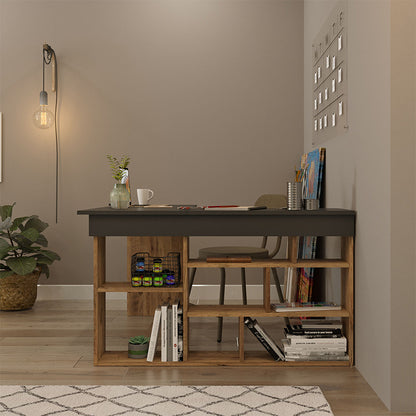 Rosaline pakoworld corner desk color anthracite-oak 120x129x72cm