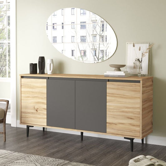 Sideboard Augusta oak-anthracite 160x40x78.5cm