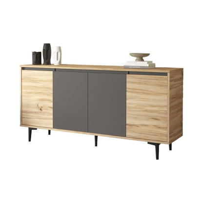 Sideboard Augusta pakoworld oak-anthracite 160x40x78.5cm