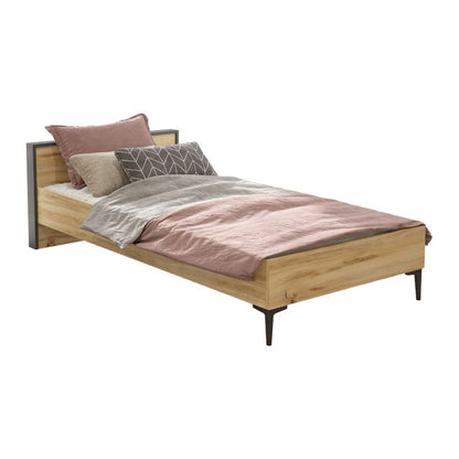 Single bed Augusta pakoworld oak-anthracite bed 90x190cm