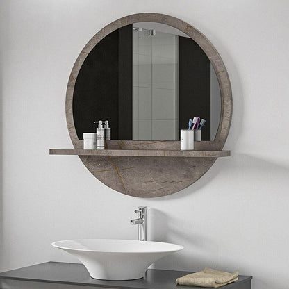 Mirror Lesley pakoworld in grey marble color 60x10x60cm