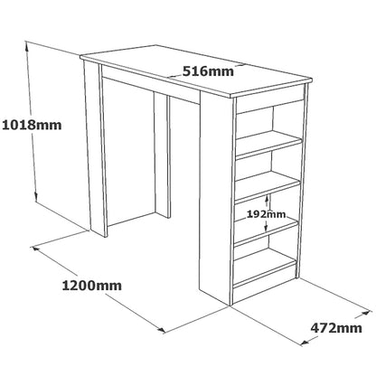 Table Bar Riff pakoworld white-sonoma120x51.5x101.5cm