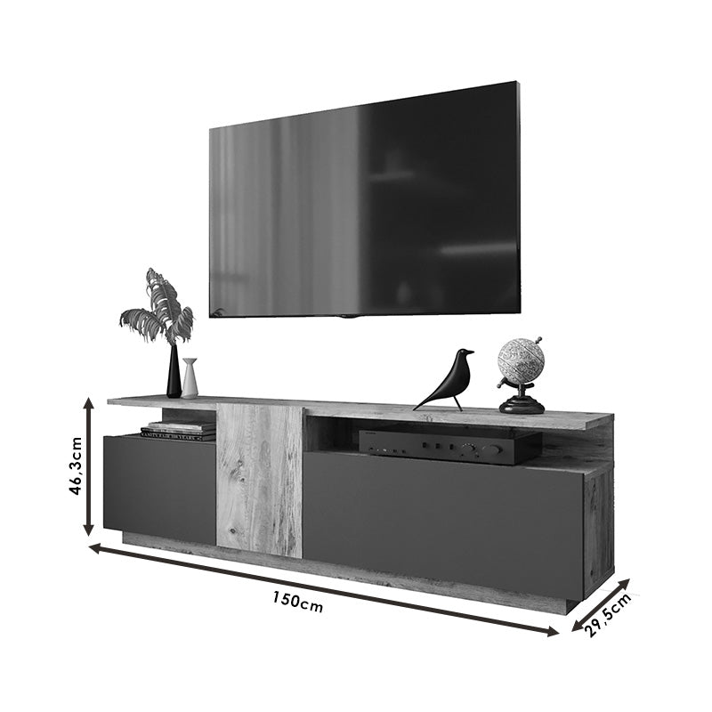 TV stand Elana pakoworld sonoma-anthracite 150x29.5x46.3cm