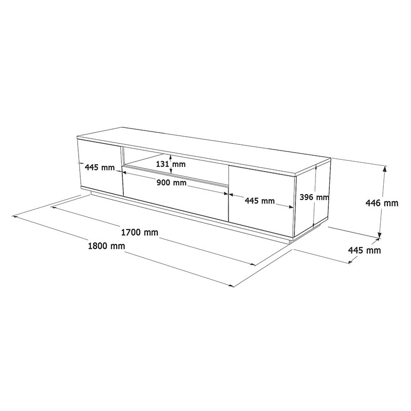 TV cabinet Soren pakoworld sonoma-anthracite 180x44.5x44.6cm